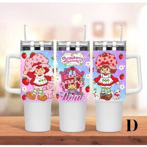Custom Name Strawberry shortcake 40 oz Tumbler Strawberry 40oz Stainless Steel T